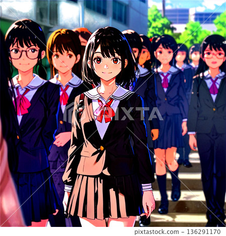 Entrance ceremony, spring, cherry blossoms, meeting, new students, new semester, school bag, fresh, parent and child 136291170