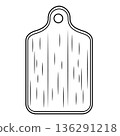 Flat Vector Wooden Cutting Board Icon Closeup Isolated on White Background. Cutting Board Design Template, Chopping Board Illustration 136291218