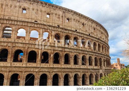 Colosseum or Flavian Amphitheatre in Rome, Italy 136291229