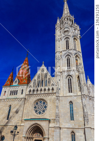 Church of the Assumption of the Buda Castle, more commonly known as the Matthias Church, is a Catholic church located in the Holy Trinity Square, Budapest, Hungary 136291258