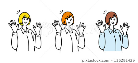 Surprised and delighted young woman Surprised and delighted young woman 136291429