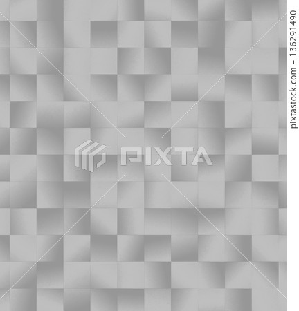 Gray square grid background showing abstract geometric pattern 136291490