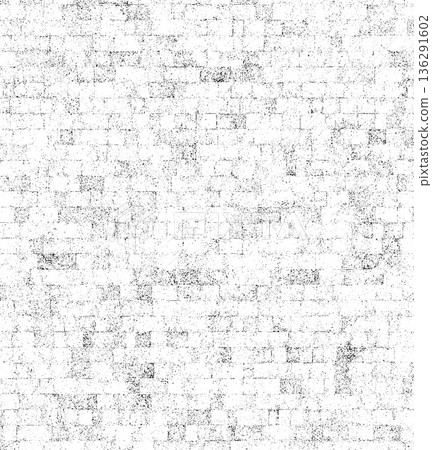Grunge black and white distressed brick wall texture 136291602