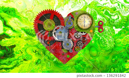 Heart-shaped clock Heart-shaped clock 136291842