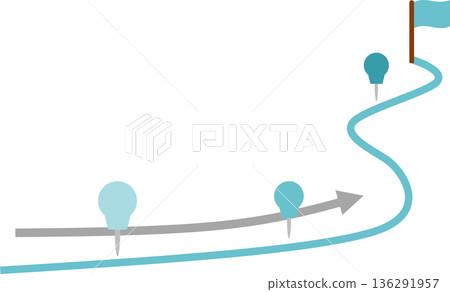 Illustration of a roadmap to achieving your goals Illustration of a roadmap to achieving your goals 136291957