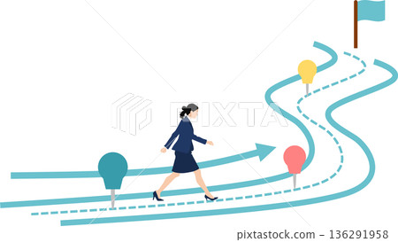 Illustration of a roadmap to achieving your goals Illustration of a roadmap to achieving your goals 136291958