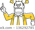 Angry middle-aged male employee with horns 136292785