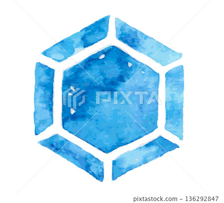 藍寶石色水彩插圖 136292847