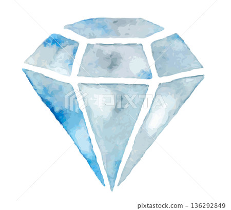 Diamond-like watercolor illustration Diamond-like watercolor illustration 136292849