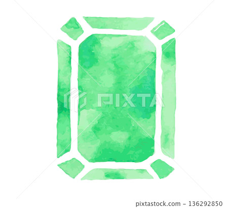 翠綠色水彩插圖 136292850