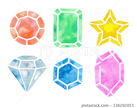 彩色寶石水彩插畫集 彩色寶石水彩插畫集 136292853