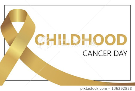Childhood Cancer Awareness Ribbon. Realistic Gold Ribbon. Chiuholic Cancer Awareness Ribbon. Vector Illustration EPS10 136292858