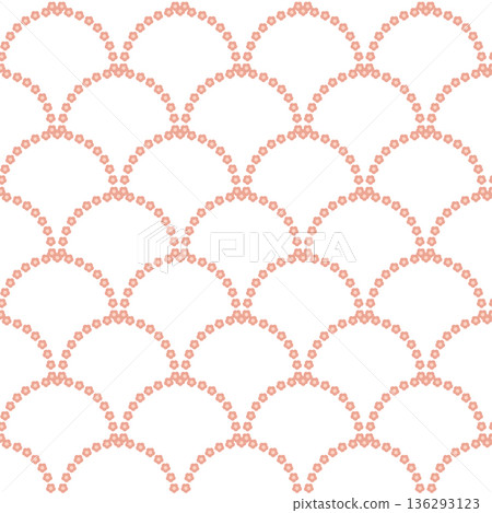 Floral Scallop Outline Design Vector 136293123