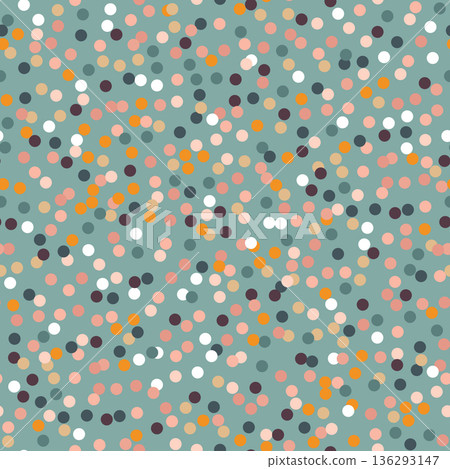 Peach Floral Polka Dot Pattern Peach Floral Polka Dot Pattern 136293147