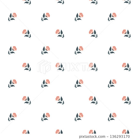 Minimal Folk Flower Sprigs Vector 136293170