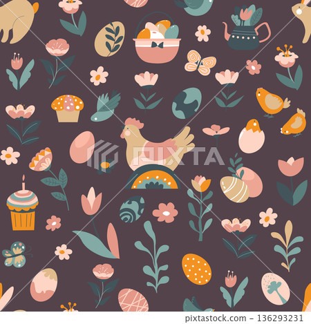 Folk Easter Icons Dark Nursery 136293231