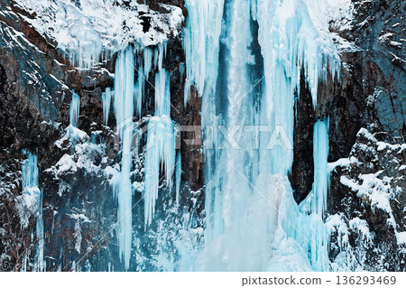Pale-white glittering icefall Pale-white glittering icefall 136293469
