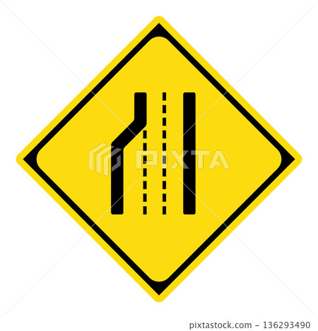 警告標誌：車道減少 136293490