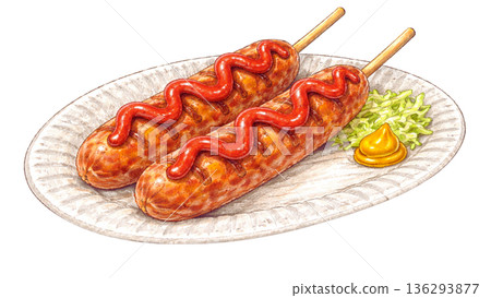 紙盤上的法蘭克福插圖 136293877