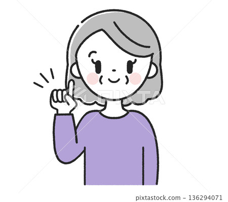 Senior woman pointing 136294071
