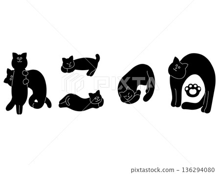Hand-drawn cat letter illustration for Cat Day (black) Hand-drawn cat letter illustration for Cat Day (black) 136294080