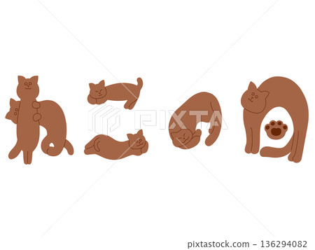 Hand-drawn cat letter illustration for Cat Day (brown) 136294082