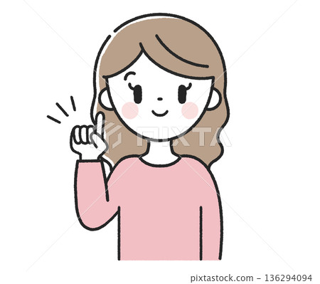 A woman with a pointing pose A woman with a pointing pose 136294094
