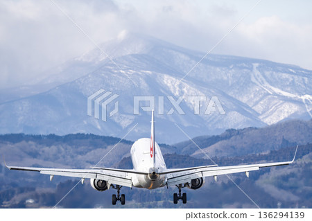 冬季仙台機場，降落的飛機，宮城縣名取市 136294139