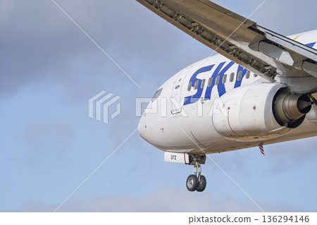 冬季仙台機場,降落的飛機,宮城縣名取市 冬季仙台機場,降落的飛機,宮城縣名取市 136294146