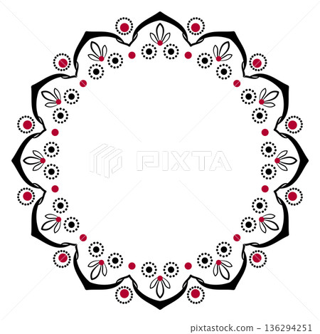 Black red bohemian ornamental frame without text Black red bohemian ornamental frame without text 136294251