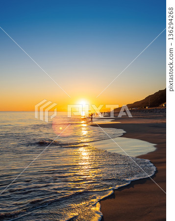 Pacific coast sunset 136294268