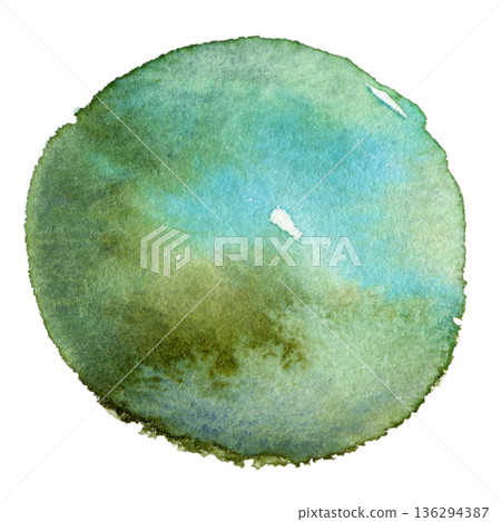 水彩圓形紋理透明PNG 136294387
