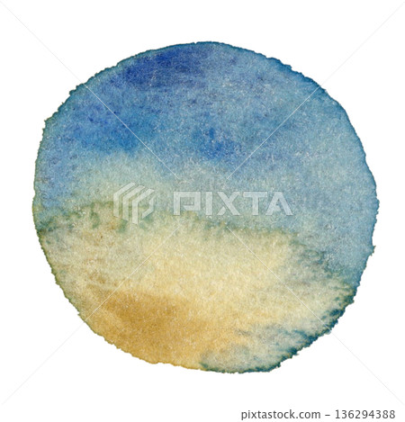 水彩圓形紋理透明PNG 136294388