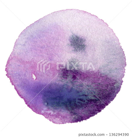 水彩圓圈紫色紋理透明PNG 水彩圓圈紫色紋理透明PNG 136294390