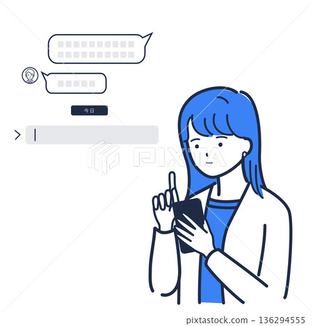 一位女士試圖在會議前透過社群媒體提前做好準備。 136294555