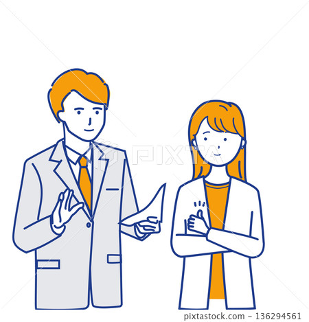 商務人士在會前做準備工作（不同顏色） 136294561