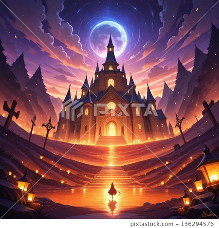 皎潔的滿月之夜 136294576