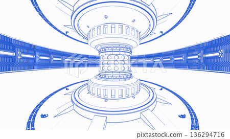 Outline of smr or small modular nuclear fusion reactor core chamber inside 136294716
