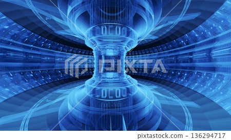 X-ray of smr or small modular nuclear fusion reactor core chamber inside 136294717