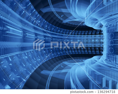 X-ray of smr or small modular nuclear fusion reactor core chamber inside 136294718