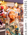 Summer festival, boy wearing Hyottoko mask 136294891