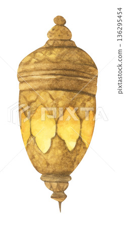 Watercolor Illustration of Ramadan Lantern. Watercolor Illustration of Ramadan Lantern. 136295454