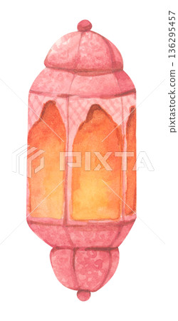 Watercolor Illustration of Ramadan Lantern. Watercolor Illustration of Ramadan Lantern. 136295457