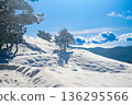 Pristine winter mountain views reveal snow-covered peaks and untouched alpine landscapes in the Sierra Nevada, Spain. 136295566