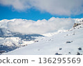 Pristine winter mountain views reveal snow-covered peaks and untouched alpine landscapes in the Sierra Nevada, Spain. 136295569