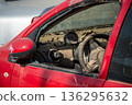 Damaged cars and debris from flooding caused by floods from hurricane DANA in Valencia, Spain  136295632