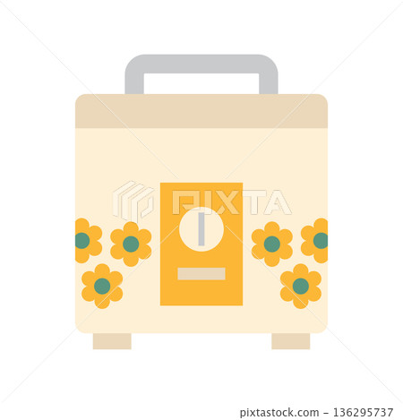 花卉圖案電鍋（復古家電） 136295737