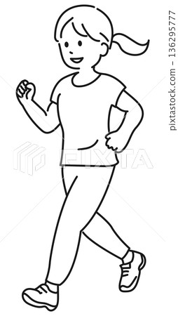 Illustration of a woman who runs Illustration of a woman who runs 136295777