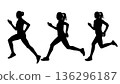 Female runner running silhouette (vector material) 136296187