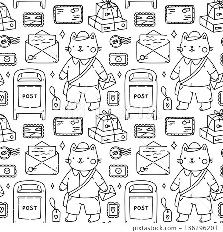 Cute seamless pattern with letters 136296201